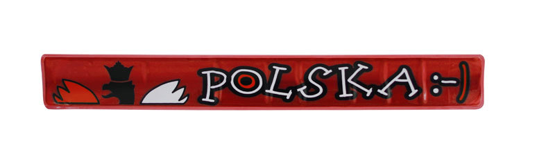 Opaska odblaskowa czerwona Polska