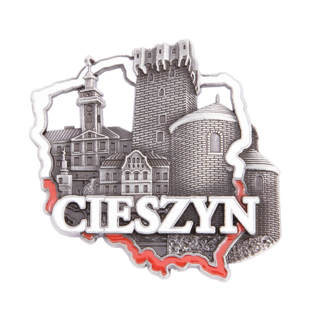Magnes metalowy kontur Cieszyn
