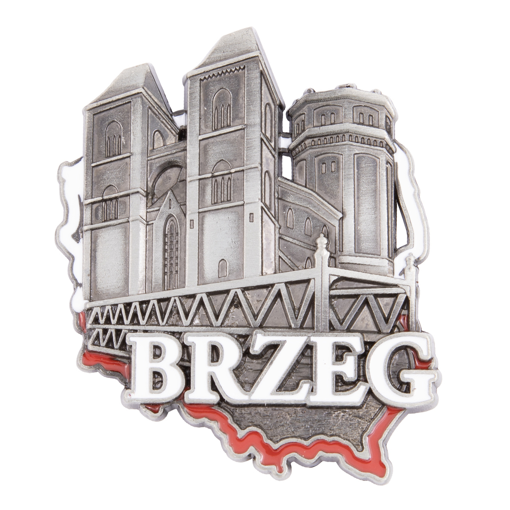 Magnes metalowy kontur Brzeg