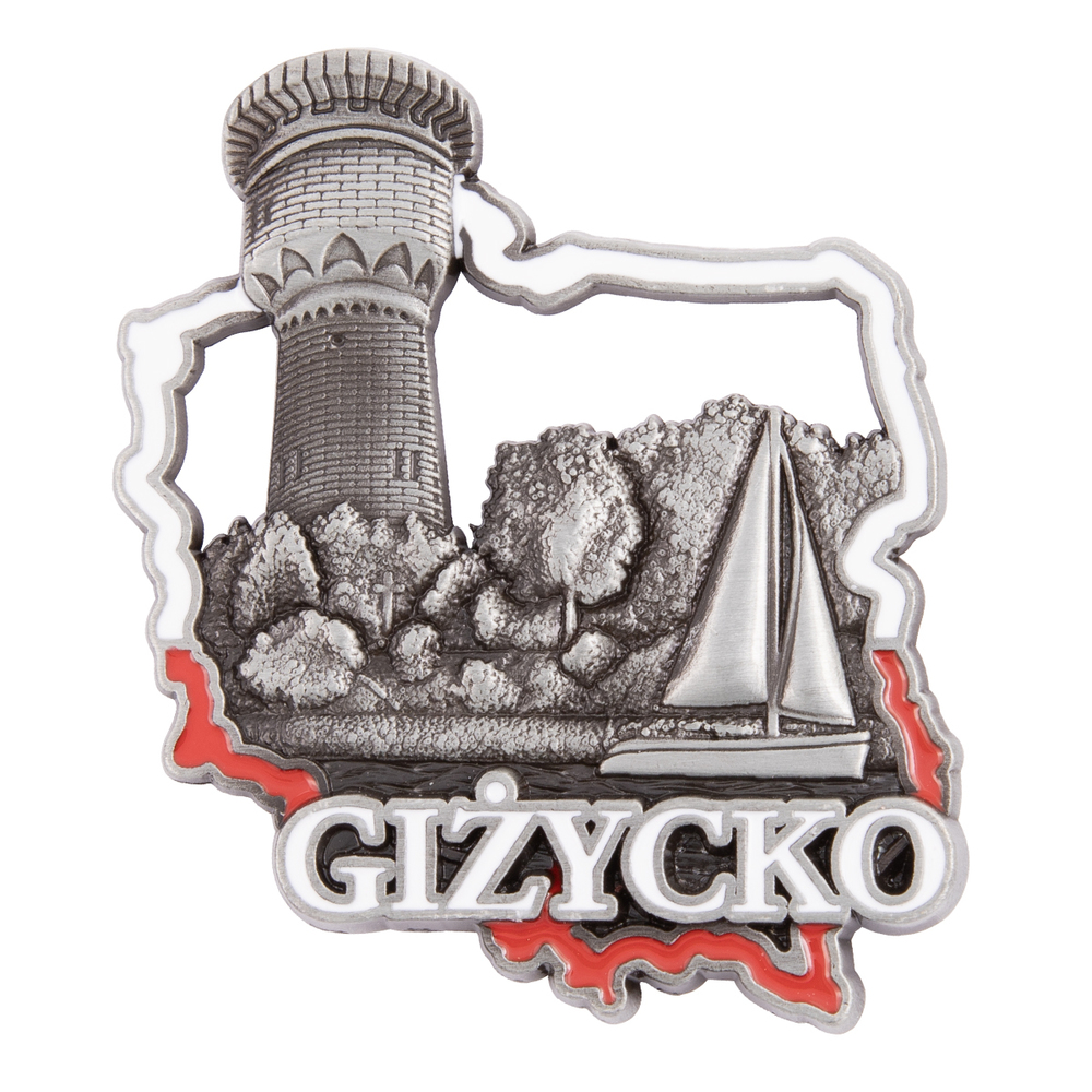 Magnes metalowy kontur Giżycko