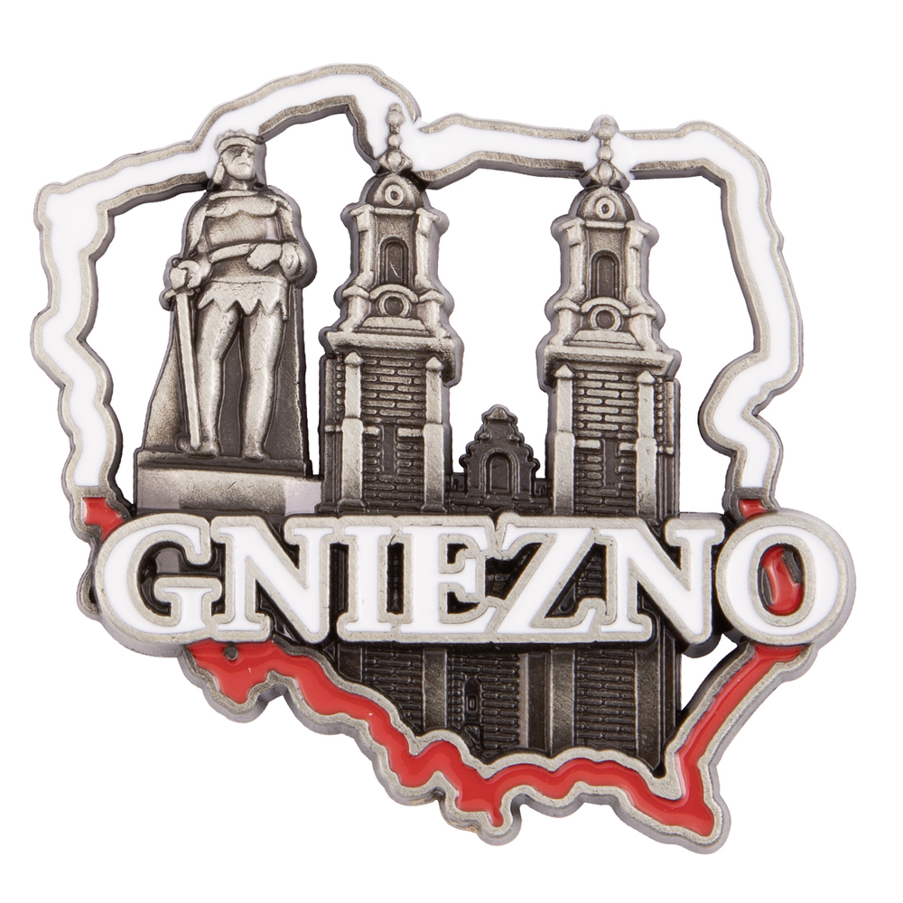 Magnes metalowy kontur Gniezno