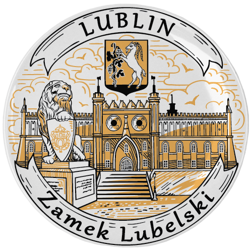 Magnes talerzyk Lublin zamek sepia