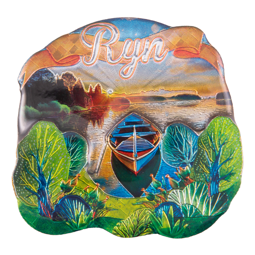 Magnes MDF metalizowany widok Ryn