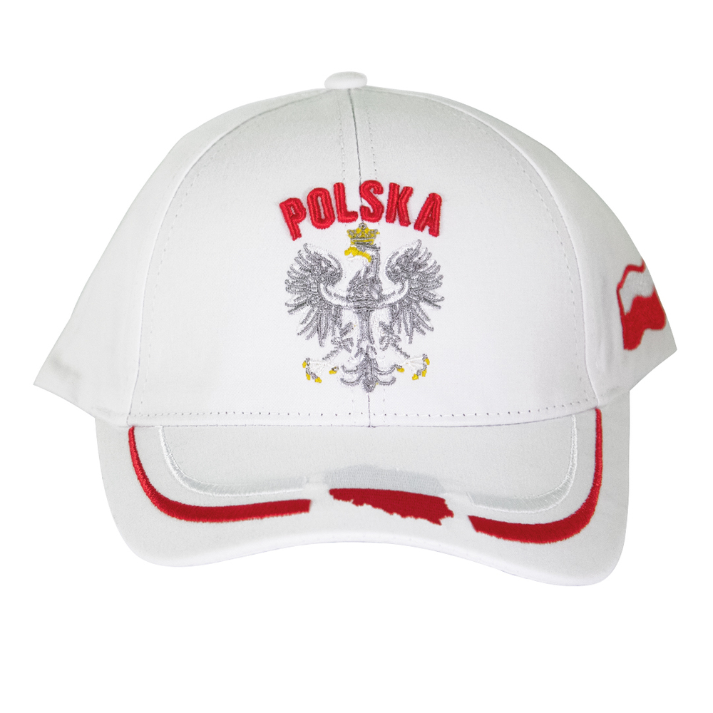Czapka z daszkiem Polska biała