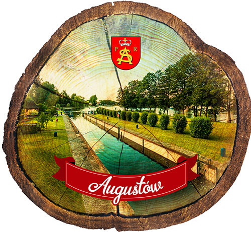 Magnes drewniany pieniek Augustów