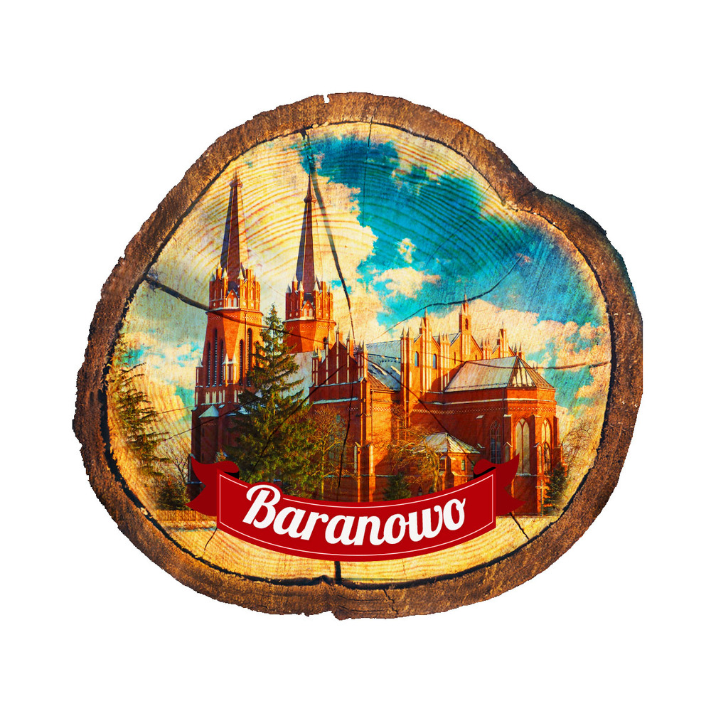Magnes drewniany pieniek Baranowo