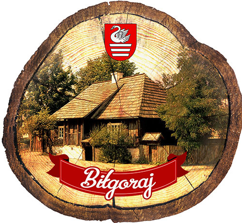 Magnes drewniany pieniek Biłgoraj