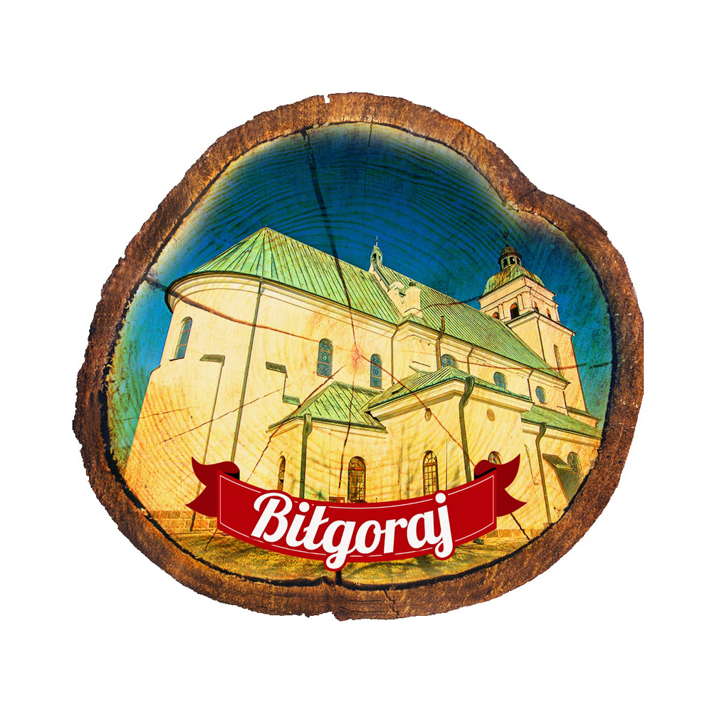 Magnes drewniany pieniek Biłgoraj