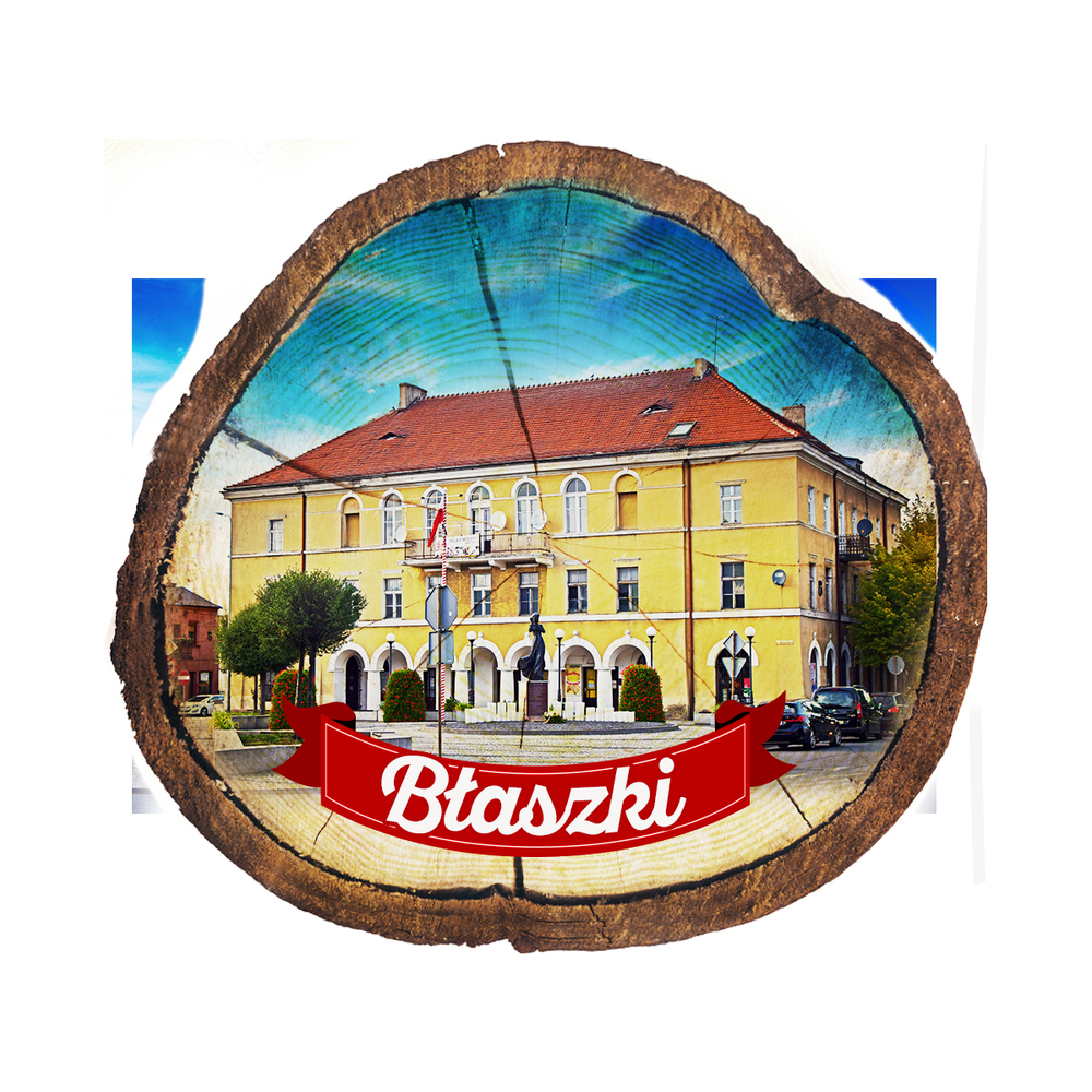 Magnes drewniany pieniek Błaszki