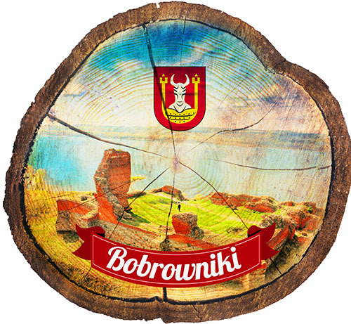 Magnes drewniany pieniek Bobrowniki