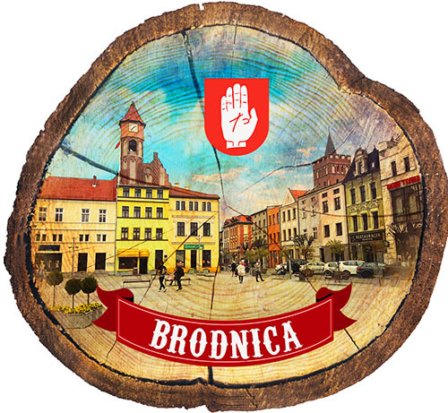 Magnes drewniany pieniek Brodnica