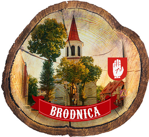 Magnes drewniany pieniek Brodnica