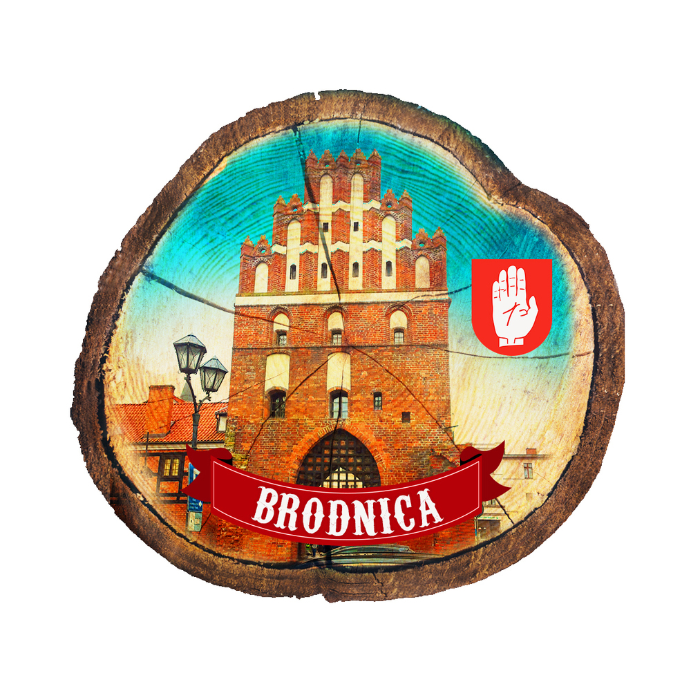 Magnes drewniany pieniek Brodnica