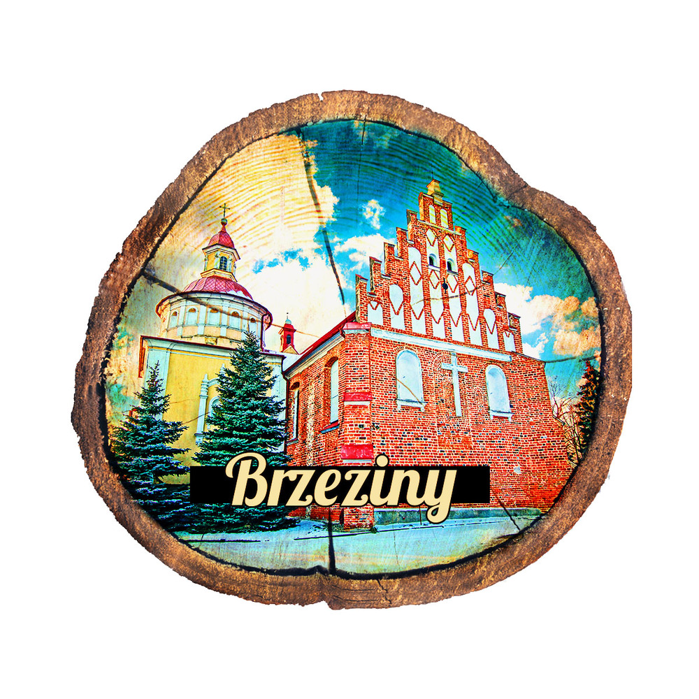 Magnes drewniany pieniek Brzeziny
