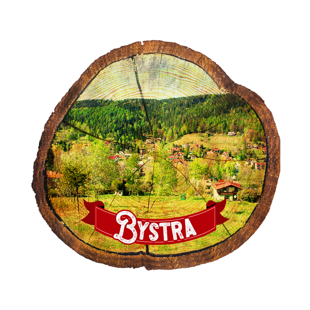 Magnes drewniany pieniek Bystra