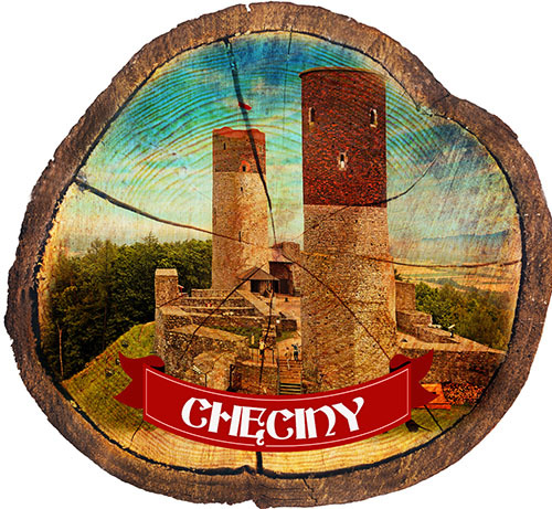 Magnes drewniany pieniek Chęciny