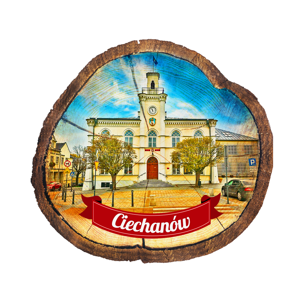 Magnes drewniany pieniek Ciechanów