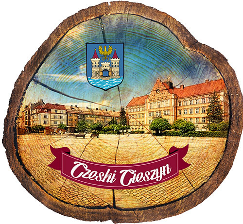 Magnes drewniany pieniek Cieszyn