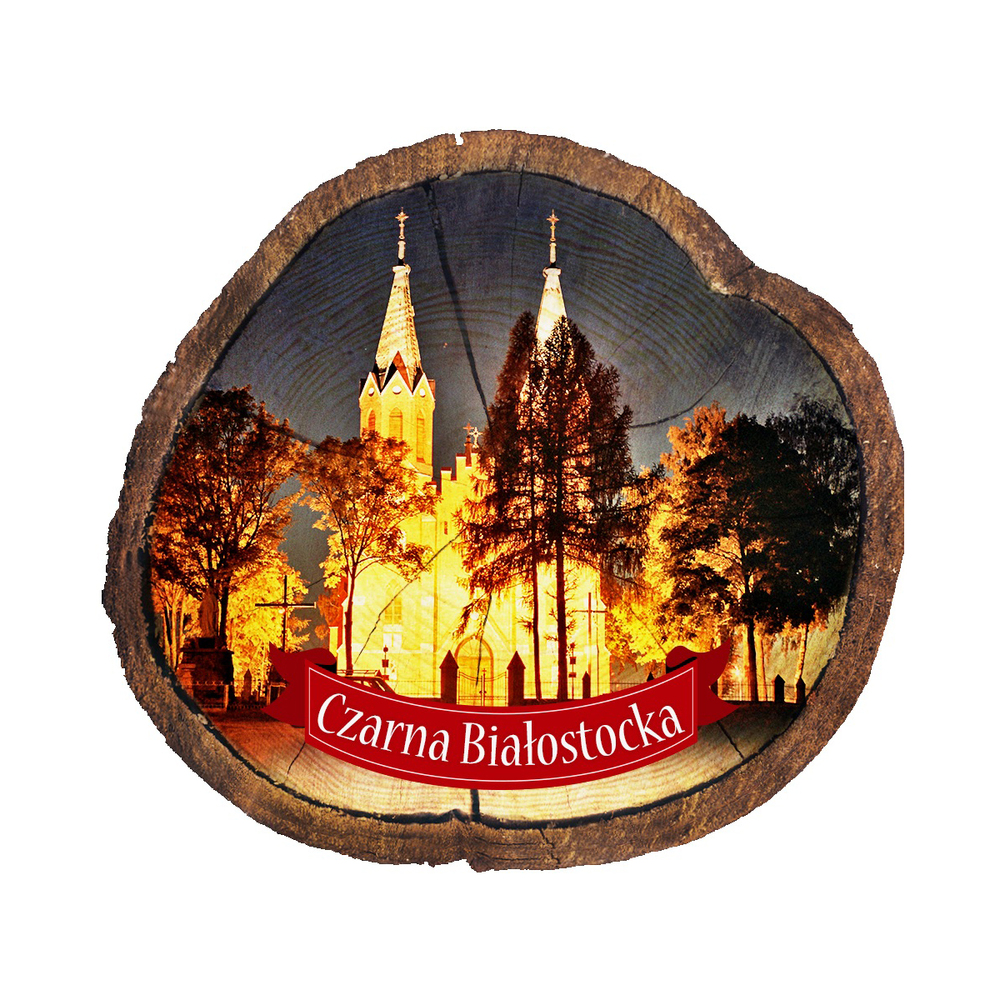 Magnes drewniany pieniek Czarna Białostocka