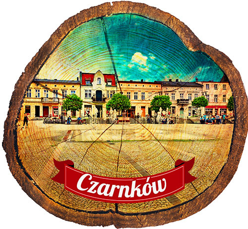 Magnes drewniany pieniek Czarnków