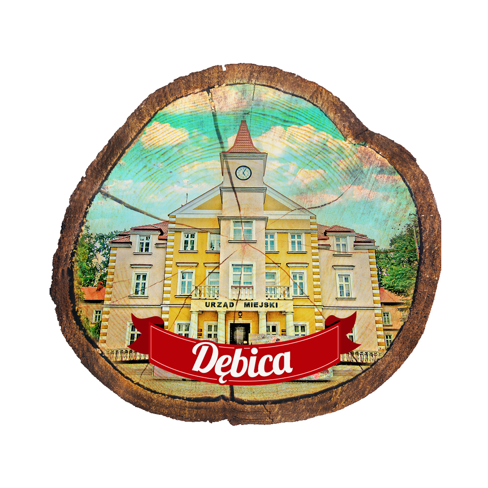 Magnes drewniany pieniek Dębica