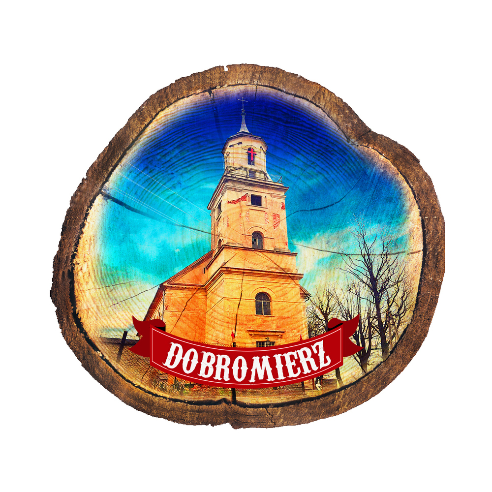Magnes drewniany pieniek dobromierz