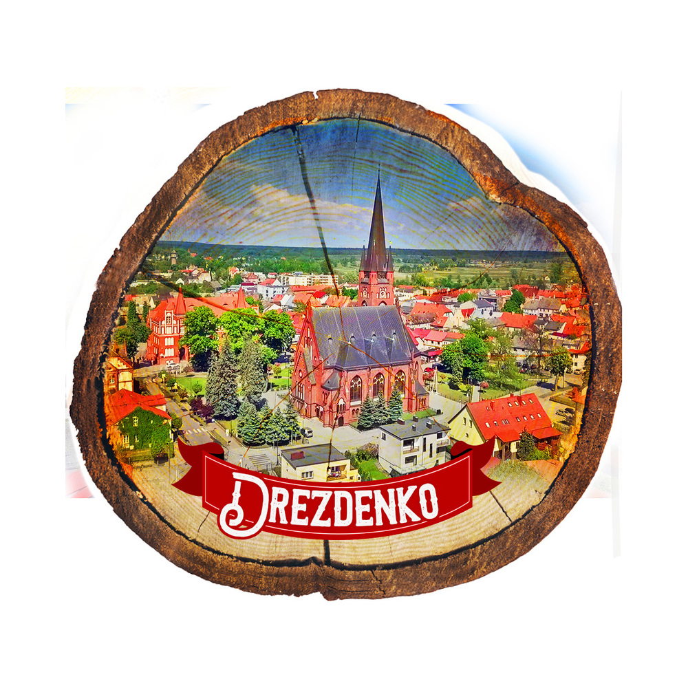 Magnes drewniany pieniek Drezdenko