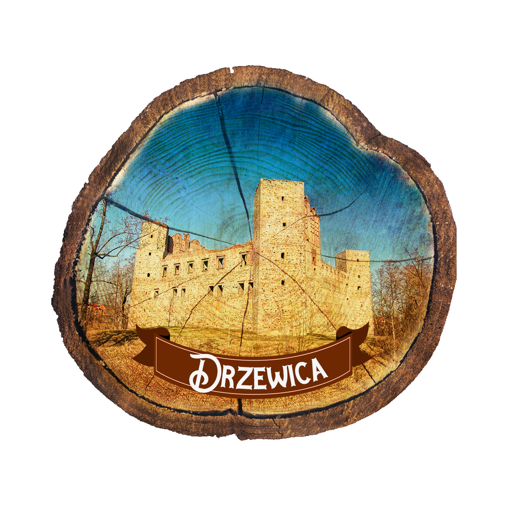 Magnes drewniany pieniek Drzewica