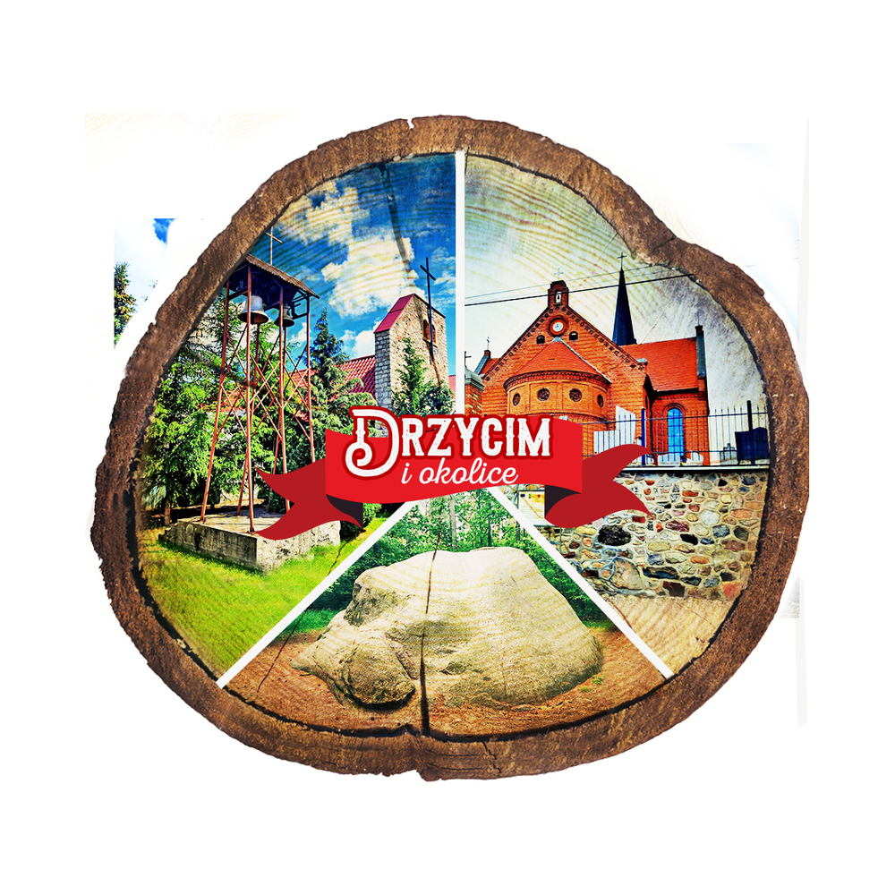 Magnes drewniany pieniek Drzycim