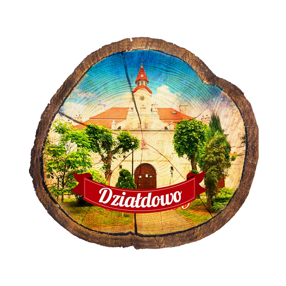 Magnes drewniany pieniek Działdowo