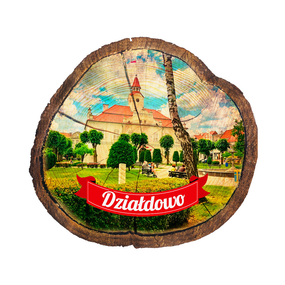 Magnes drewniany pieniek Działdowo
