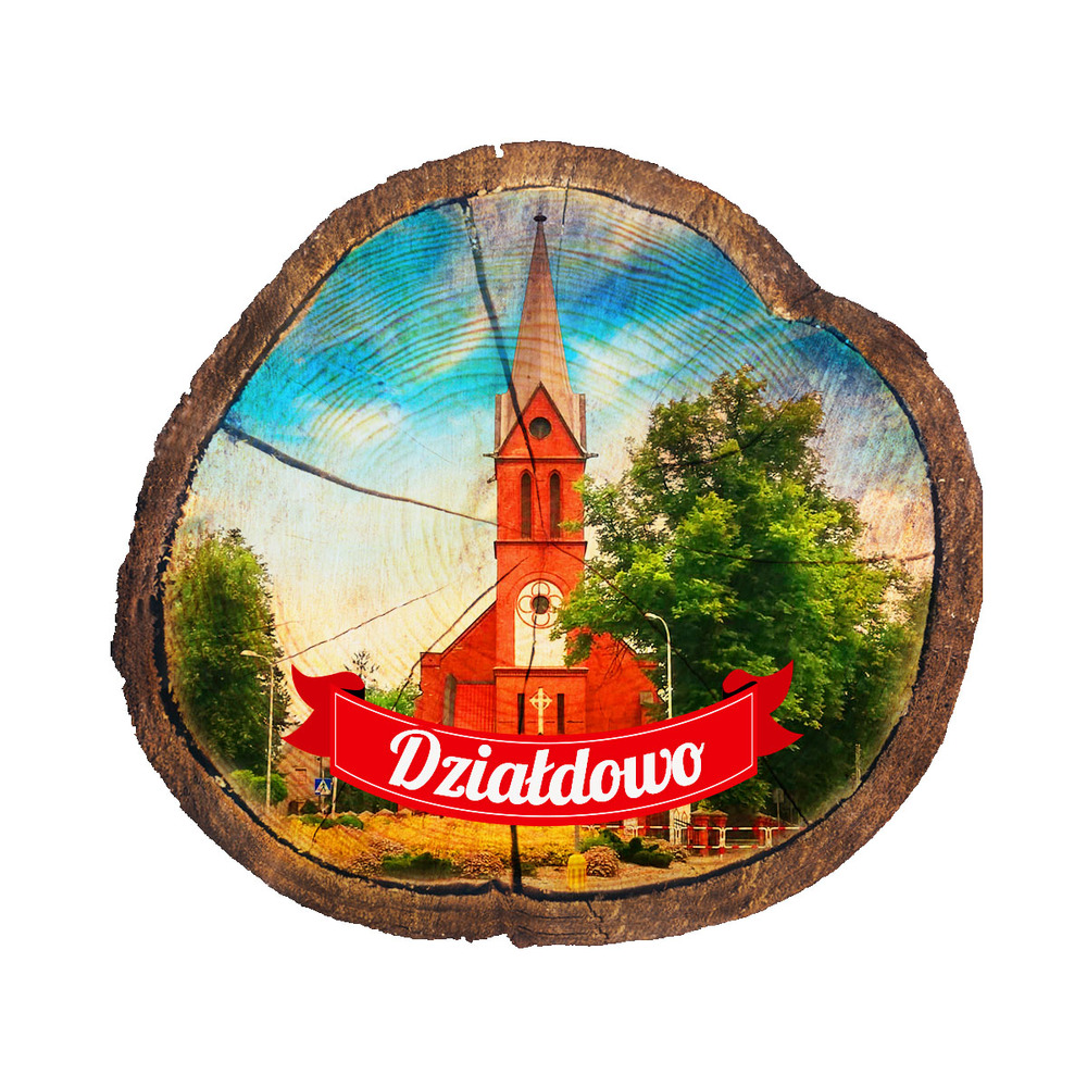 Magnes drewniany pieniek Działdowo