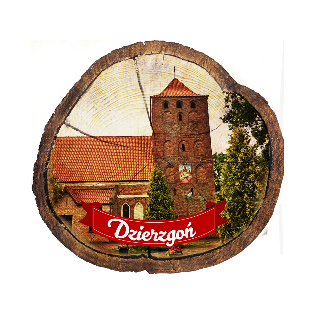 Magnes drewniany pieniek Dzierzgoń