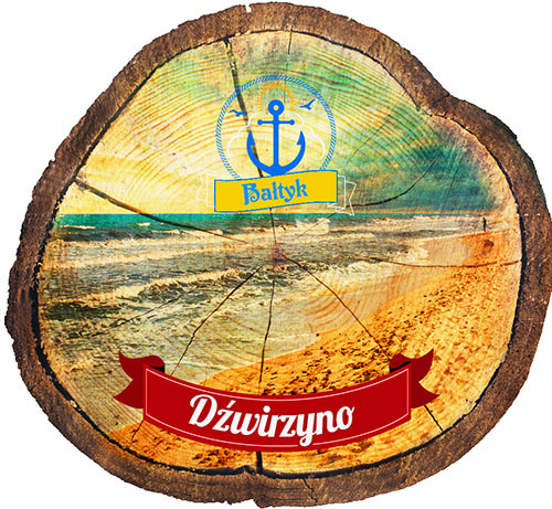 Magnes drewniany pieniek Dźwirzyno