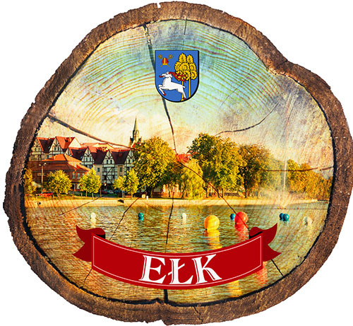 Magnes drewniany pieniek Ełk
