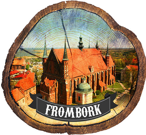 Magnes drewniany pieniek Frombork