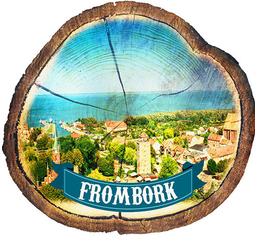 Magnes drewniany pieniek Frombork