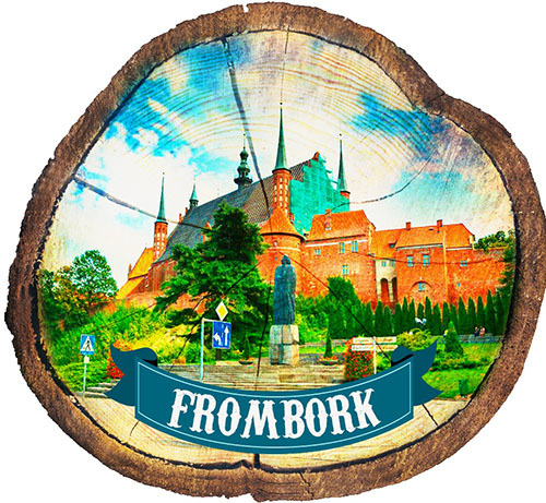 Magnes drewniany pieniek Frombork