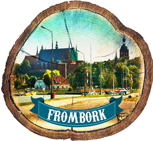 Magnes drewniany pieniek Frombork