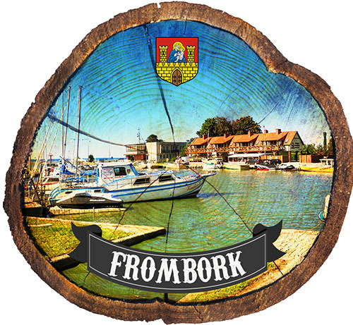 Magnes drewniany pieniek Frombork