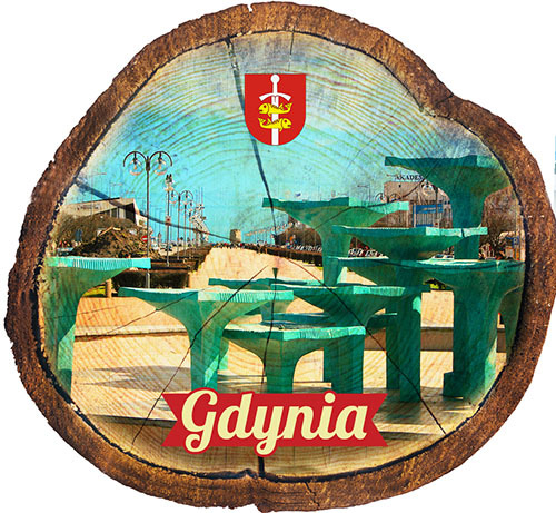 Magnes drewniany pieniek Gdynia