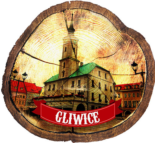 Magnes drewniany pieniek Gliwice