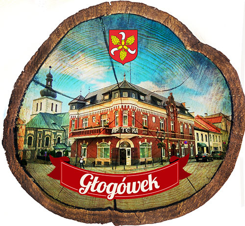 Magnes drewniany pieniek Głogówek