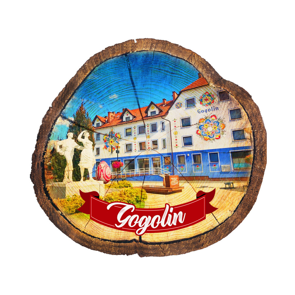 Magnes drewniany pieniek Gogolin