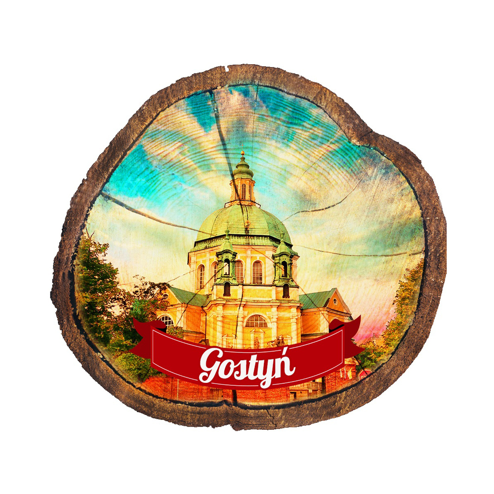 Magnes drewniany pieniek Gostyń