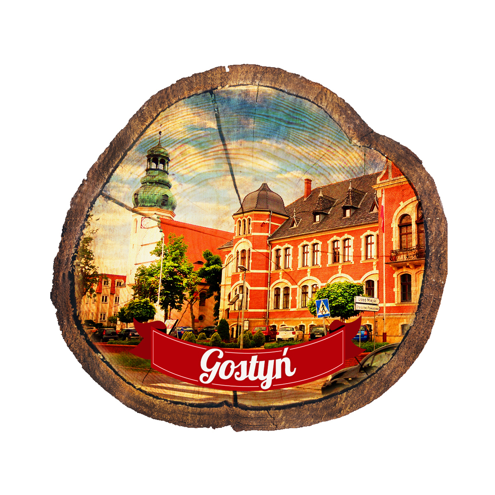 Magnes drewniany pieniek Gostyń