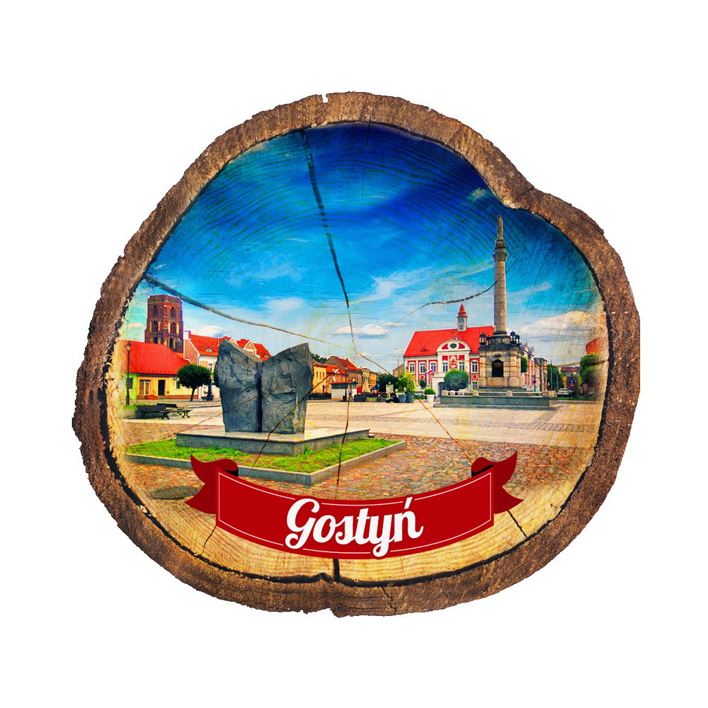 Magnes drewniany pieniek Gostyń