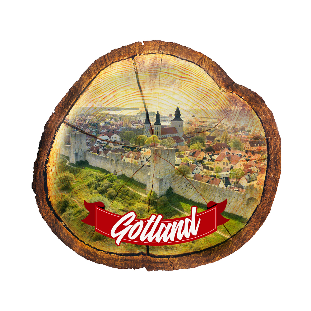 Magnes drewniany pieniek Gotland
