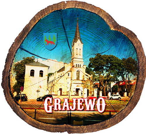 Magnes drewniany pieniek Grajewo