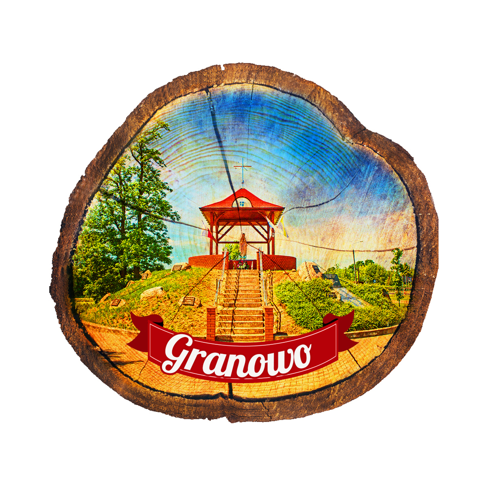 Magnes drewniany pieniek Granowo